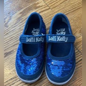 Lelli Kelly navy sparkle shoes size 8T.